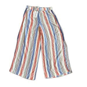 NWT For the Republic Red White Blue Wide Leg Pants with Crochet - Women’s Small